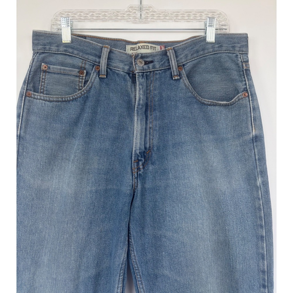 Levis 550 Relaxed Fit Mens 34x30 Medium Wash Blue Denim Tapered Leg Jeans Zip